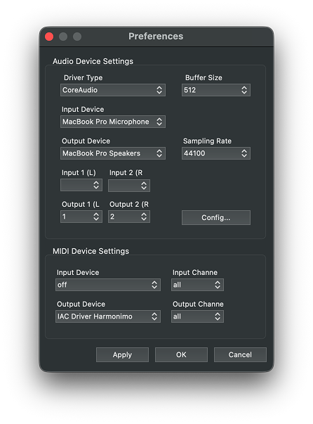 MIDI Output Settings